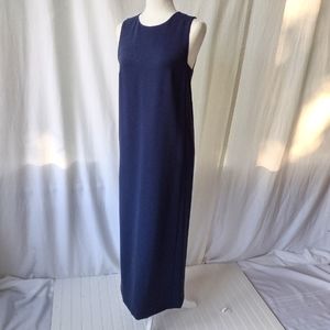 Theory Navy Sleeveless Maxi Shift Dress